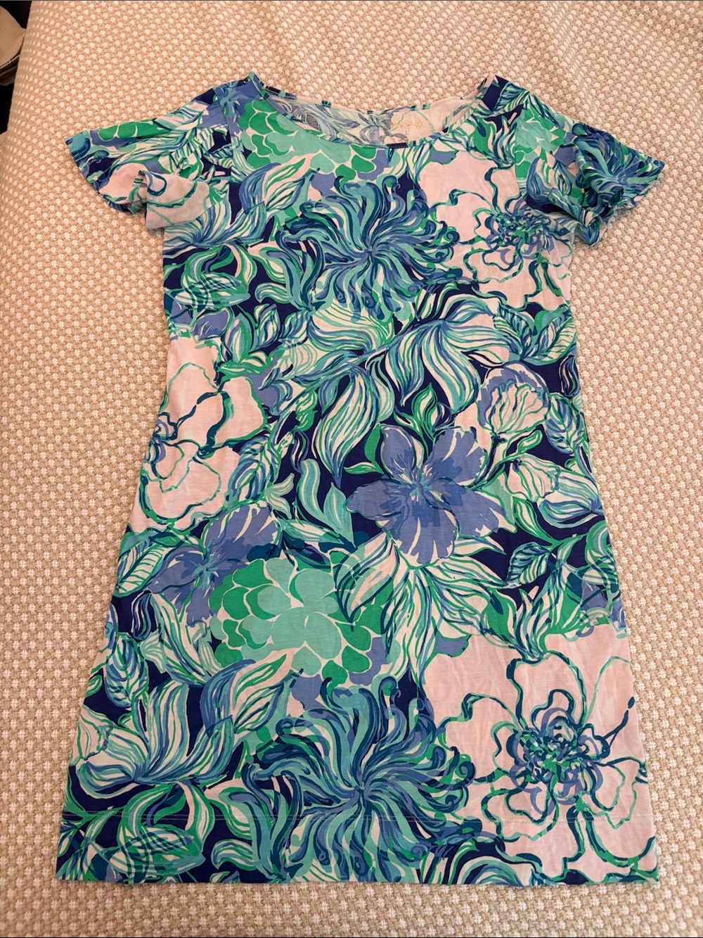 Lilly Pulitzer Blue, Teal & Pink Floral Shift Dress